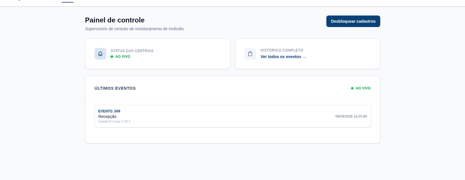 Signal — painel de controle